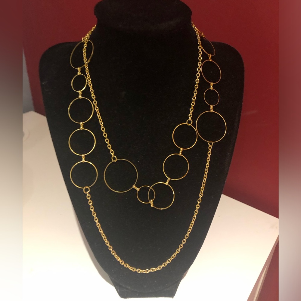 3/$20 Gold tone hoop necklace